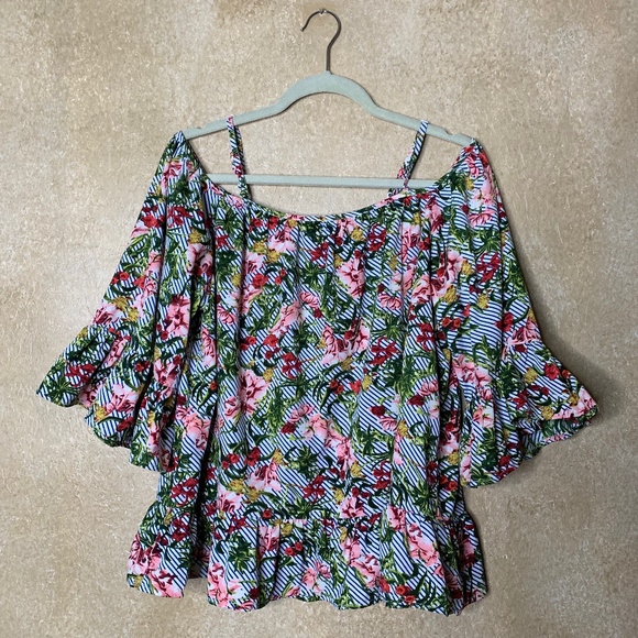 Style Envy Tops - Style Envy | Floral Off-Shoulder Ruffled Top sz XL